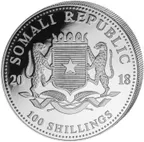 1 Unze Silbermünze Somalia Elefant 2018 teilvergoldet