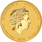 1/4 Unze Goldmünze Australien Lunar II Hund 2018