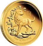 1 Unze Goldmünze Australien Lunar II Hund 2018 - polierte Platte