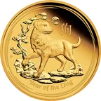 1 Unze Goldmünze Australien Lunar II Hund 2018 - polierte Platte
