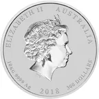 10 Kilogramm Silbermünze Australien Lunar II Hund 2018