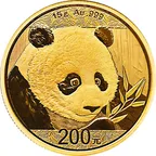 15 Gramm Goldmünze China Panda 2018