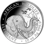 10 Unzen Silbermünze Somalia Elefant 2018