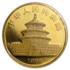 1/10 Unze Goldmünze China Panda 1986