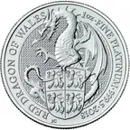 1 Unze Platinmünze Queens Beasts Red Dragon 2018
