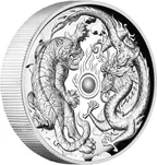 2 Unzen Silbermünze Australien Drache & Tiger 2018  - High Relief - polierte Platte