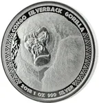 1 Unze Silbermünze Afrika Kongo Silberrücken Gorilla 2018