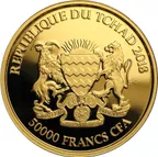 1 Unze Goldmünze Republic of Tschad Mandala Löwe 2018