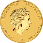2 Unzen Goldmünze Australien Lunar II Schwein 2019