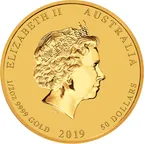 1/2 Unze Goldmünze Australien Lunar II Schwein 2019