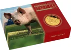 1 Unze Goldmünze Australien Lunar II Schwein 2019 - polierte Platte