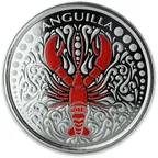 1 Unze Silbermünze EC8 Anguilla - Lobster 2018 - coloriert