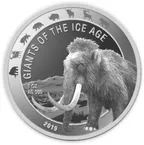 1 Unze Silbermünze Giganten der Eiszeit - Wollmammut 2019