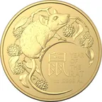 1 Unze Goldmünze Australien RAM Lunar Ratte 2020