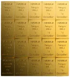 20 x 1g Gold Heraeus Combibarren / Goldtafel / Tafelbarren