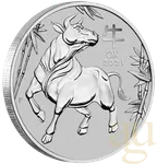 1 Unze Platinmünze Australien Lunar III Ochse 2021