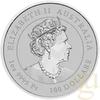 1 Unze Platinmünze Australien Lunar III Ochse 2021