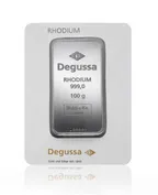 100 Gramm Degussa Rhodiumbarren