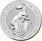 2 Unzen Silbermünze Queens Beasts White Greyhound 2021