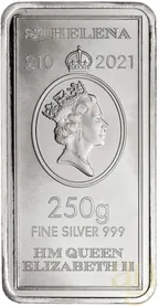 250 Gramm Silber St. Helena Münzbarren 2021