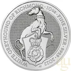 10 Unzen Silbermünze Queens Beasts White Greyhound 2022