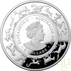 1 Unze Silbermünze Australien RAM Lunar Tiger 2022 - polierte Platte