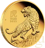 1/10 Unze Goldmünze Australien Lunar III Tiger 2022 - polierte Platte