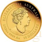 1/10 Unze Goldmünze Australien Lunar III Hase 2023 - polierte Platte