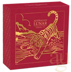 1/10 Unze Goldmünze Australien Lunar III Tiger 2022 - polierte Platte