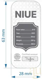250 Gramm Silber Argor Heraeus Niue Münzbarren