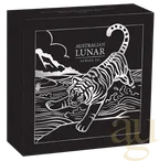 1 Unze Silbermünze Australien Lunar III Tiger 2022 - polierte platte - coloriert