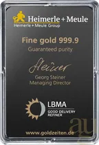 50 x 1 Gramm Goldbarren Heimerle + Meule UnityBar