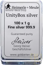 100 x 1g Silber Heimerle + Meule UnityBox