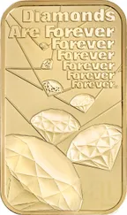31,1 Gramm Goldbarren The Royal Mint - James Bond 007 - Diamonds Are Forever