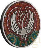2 Unzen Silbermünze Australien Black Swan Maali 2022 Antik Finish - coloriert