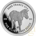 1 Unze Silbermünze Republic of Tschad Mandala Zebra 2022