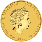 1/2 Unze Goldmünze Australien Lunar II Hase 2011