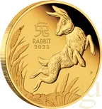 1 Unze Goldmünze Australien Lunar III Hase 2023 - polierte Platte
