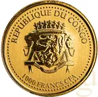 1/10 Unze Goldmünze Kongo Gorilla 2022