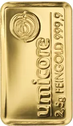 2,5 Gramm Goldbarren