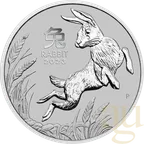 1 Unze Platinmünze Australien Lunar III Hase 2023