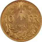 10 schweizer Franken Goldmünze Vreneli 1911
