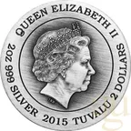 2 Unzen Silbermünze Tuvalu - Gods of Olympus - Athena 2015 Antik Finish High Relief
