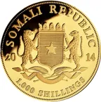 1 Unze Goldmünze Somalia Elefant 2014