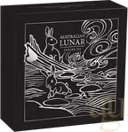 5 Unzen Silbermünze Australien Lunar III Hase 2023 polierte Platte - High Relief