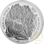 1 Unze Silbermünze Ruanda Nilkrokodil 2023 - polierte Platte