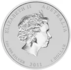 1 Unze Silbermünze Australien Lunar II Hase 2011