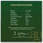 1 Unze Goldmünze Barbados Green Monkey 2023