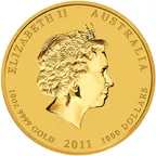 10 Unzen Goldmünze Australien Lunar II Hase 2011