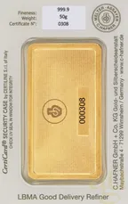 50 Gramm Goldbarren C. Hafner